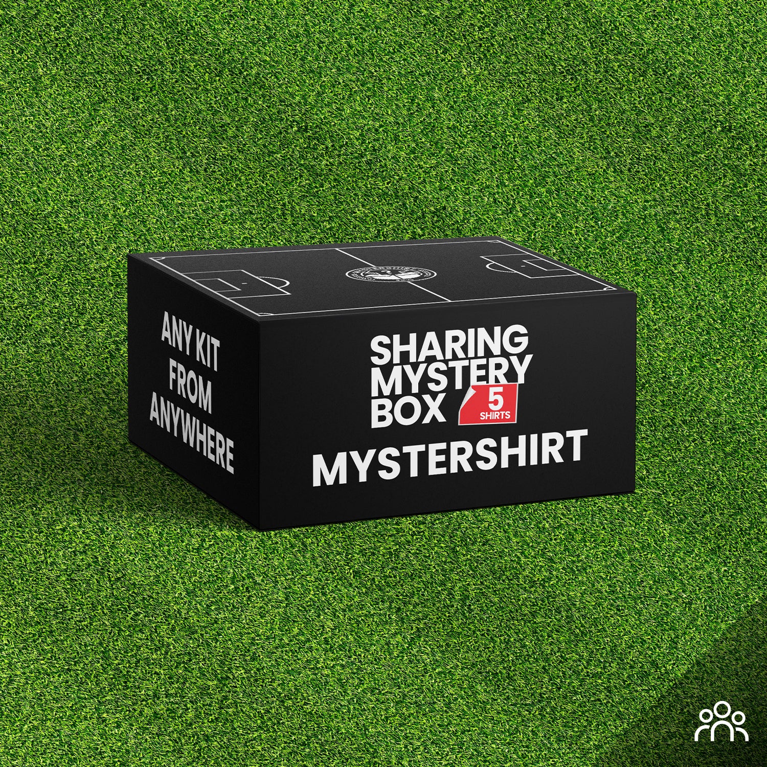 Pudełko do udostępniania zawierające 5 tajemniczych pudełek z klasycznymi koszulkami piłkarskimi